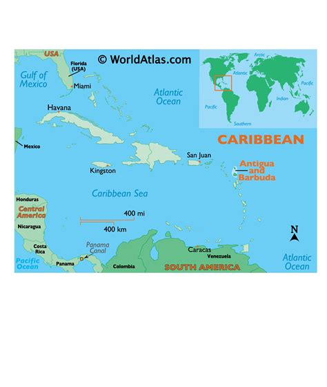 The Siboney were the first people to inhabit the islands of Antigua and Barbuda in 2400 B.C., ... Caribbean, islands between the Caribbean Sea and the North Atlantic Ocean, east-southeast of Puerto Rico. Geographic coordinates. 17 03 N, 61 48 W. Map references. Central America and the Caribbean. Area. total: 443 sq km (Antigua …
